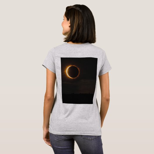 T-shirt Vibes cosmiques diurnes pour femmes Eclipse solair (Dos entier)