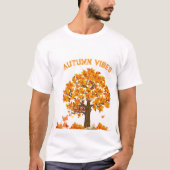 T-shirt Vibes d'automne avec feuillards d'automne (Devant)
