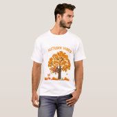 T-shirt Vibes d'automne avec feuillards d'automne  (Devant entier)