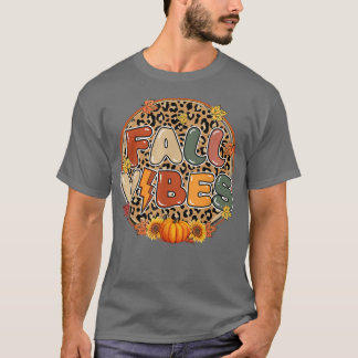 T-shirt Vibes d'automne Citrouille automne automne Emprein