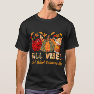T-shirt Vibes d'automne et que le secrétaire de l'école vi