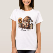 T-shirt Vibes d'automne mignonnes Aquarelle Gnome (Devant)