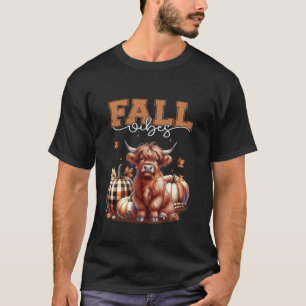 T-shirt Vibes d'automne Tendance Cow Highlander Pu automna