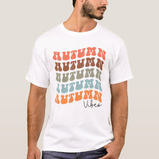 T-shirt Vibes d'automne Vintage style rétro Amour automne 