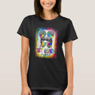 T-shirt Vibes de 1ère année Messy Hair Bun Girl First Day