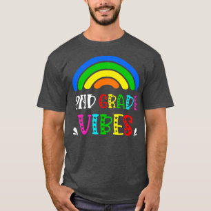 T-shirt Vibes de 2e année Arc en ciel Retour à l'école pou