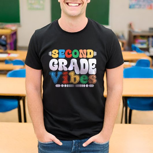 T-shirt Vibes De 2E Année Drôle Retour À L'École Super