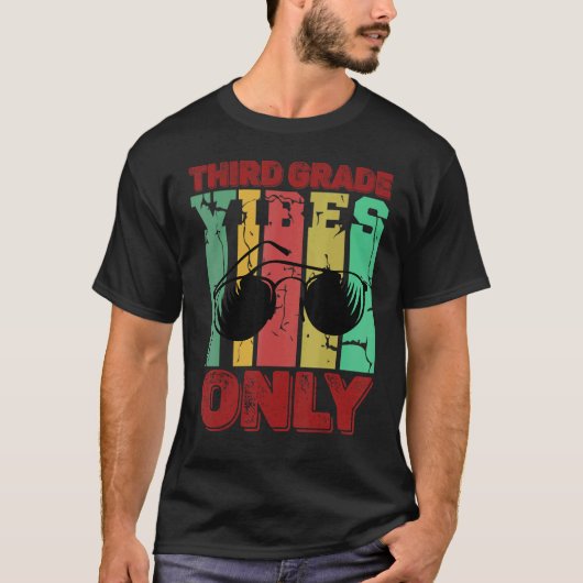 T-shirt Vibes de 3e année 3e année Enseignant Rétro 1er jo (Devant)