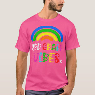 T-shirt Vibes de 3e année Arc en ciel Retour à l'école pou