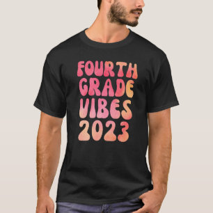 T-shirt Vibes de 4e année Aquarelle de 4e année 1er jour o