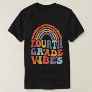 T-shirt Vibes De 4E Année Boho Arc-En-Ciel Retour À L'Écol