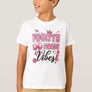 T-shirt Vibes De 4E Année Retour À L'École Coquette Thé