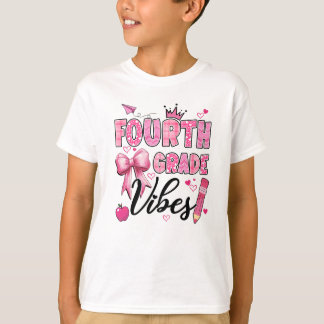 T-shirt Vibes De 4E Année Retour À L'École Coquette Thé