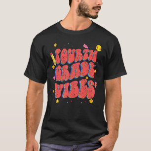 T-shirt Vibes De 4E Année Rétro Retour À L'École 4E Année