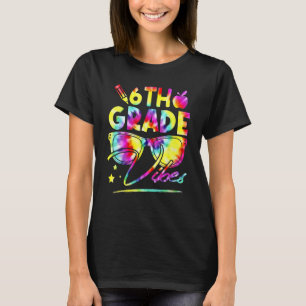 T-shirt Vibes de 6e année Rétro Retour à l'école Arc-en-ci