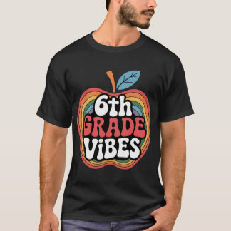 T-shirt Vibes de 6e année Sith Gradeeam Rétro 1er jour d'é
