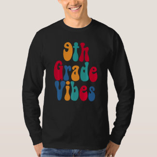 T-shirt Vibes de 9e année Retour à l'école Garçons Filles