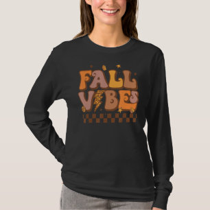 T-shirt Vibes de automne rétro Leopard Lightning Bolt Auto