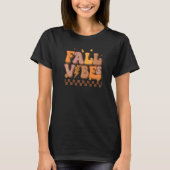 T-shirt Vibes de automne rétro Leopard Lightning Bolt Auto (Devant)
