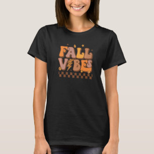 T-shirt Vibes de automne rétro Leopard Lightning Bolt Auto