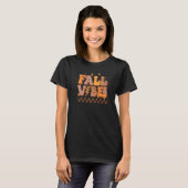 T-shirt Vibes de automne rétro Leopard Lightning Bolt Auto (Devant entier)