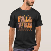 T-shirt Vibes de automne rétro Leopard Lightning Bolt Auto (Devant)