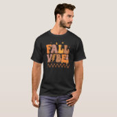T-shirt Vibes de automne rétro Leopard Lightning Bolt Auto (Devant entier)