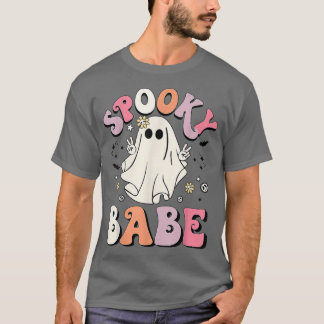 T-shirt Vibes de bébé Éffrayant super Retro Floral Ghost H