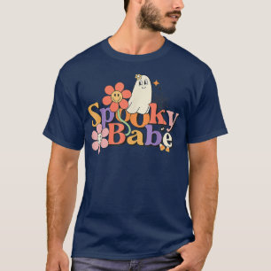 T-shirt Vibes de bébé Éffrayant super Retro Floral Ghost H