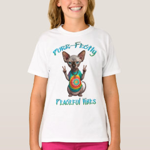 T-shirt Vibes de chaton bohème hippie paisible