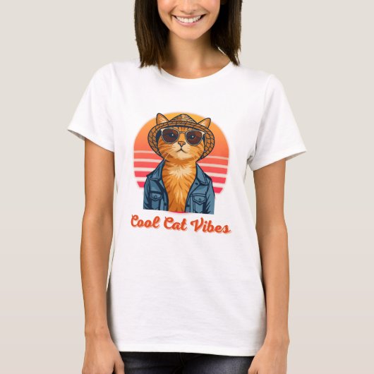 T-shirt Vibes de chats cool 🌴 😎 (Devant)