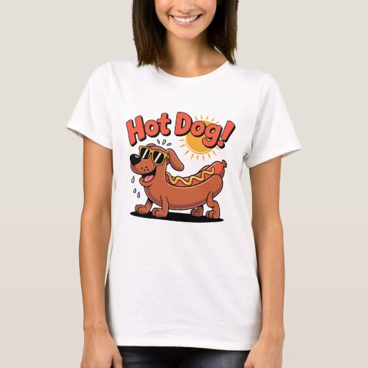 T-shirt Vibes de chien chaud à la saucisse (Devant)