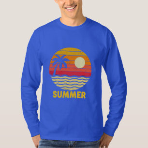 T-shirt Vibes de coucher de soleil rétro d'été – Palmier d