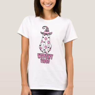 T-shirt "Vibes de cuisine" Halloween Witch rose