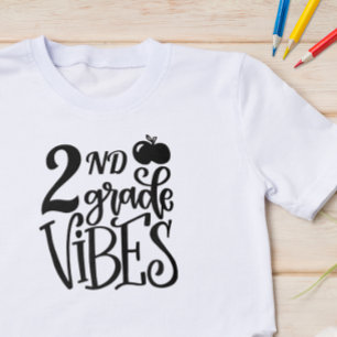 T-shirt Vibes de Deuxième Année Scolaire