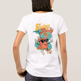 T-shirt Vibes de fête juteuse - Retro Cartoon Drink Mascot