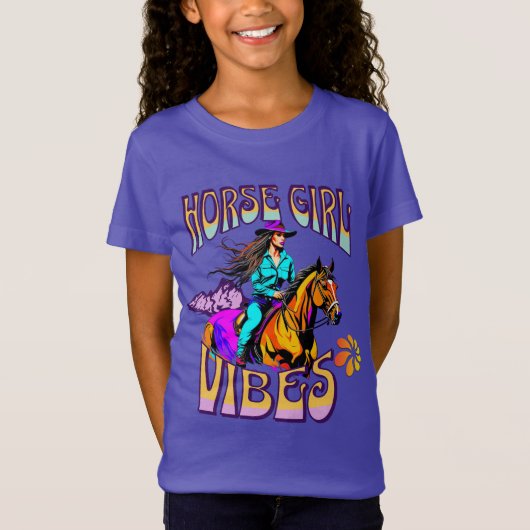 T-Shirt Vibes de filles de cheval de l'Ouest et cheval (Devant)