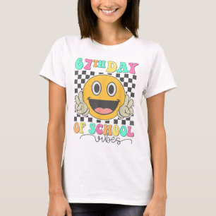 T-shirt Vibes de la 67e journée d'école Visage souriant mi