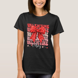 T-shirt Vibes de la Saint-Valentin Rétro Coquette Nœud Fil