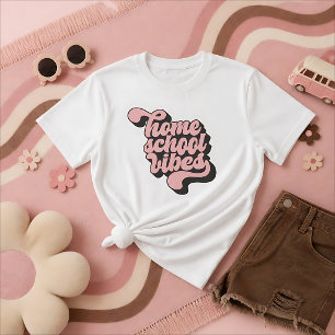 T-shirt Vibes de l'école à la maison Style Rétro Personnal