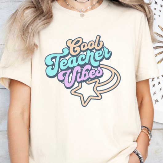 T-shirt Vibes de l'enseignant cool Retro Style Cadeau