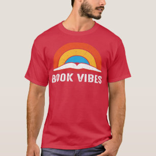 T-shirt Vibes de livre Rainbow Vintage Retro Graphic Tee p