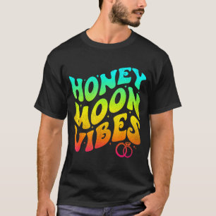 T-shirt Vibes de lune de miel Nouveaux mariés Mariés Rétro
