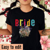 T-shirt Vibes de mariée-Hen fête-Mariage tee-Retro-Editabl
