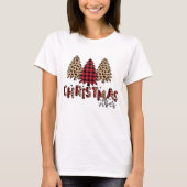 T-shirt Vibes de Noël avec plaid rouge (Devant)