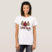 T-shirt Vibes de Noël avec plaid rouge (Devant entier)