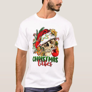 T-shirt Vibes de Noël Skeleton Skeleton Sketch