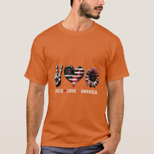 T-shirt Vibes de paix, d'amour et patriotique - USA Freedo