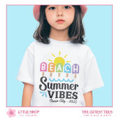 T-shirt Vibes de plage d'été Filles personnalisables