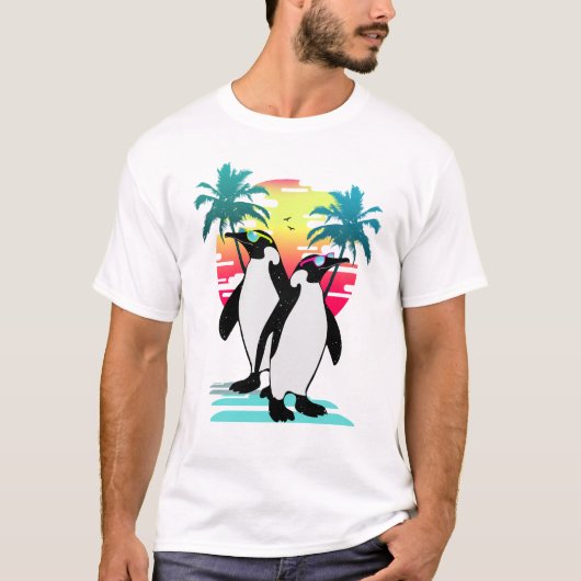 T-shirt Vibes de plage manchot v2 (Devant)